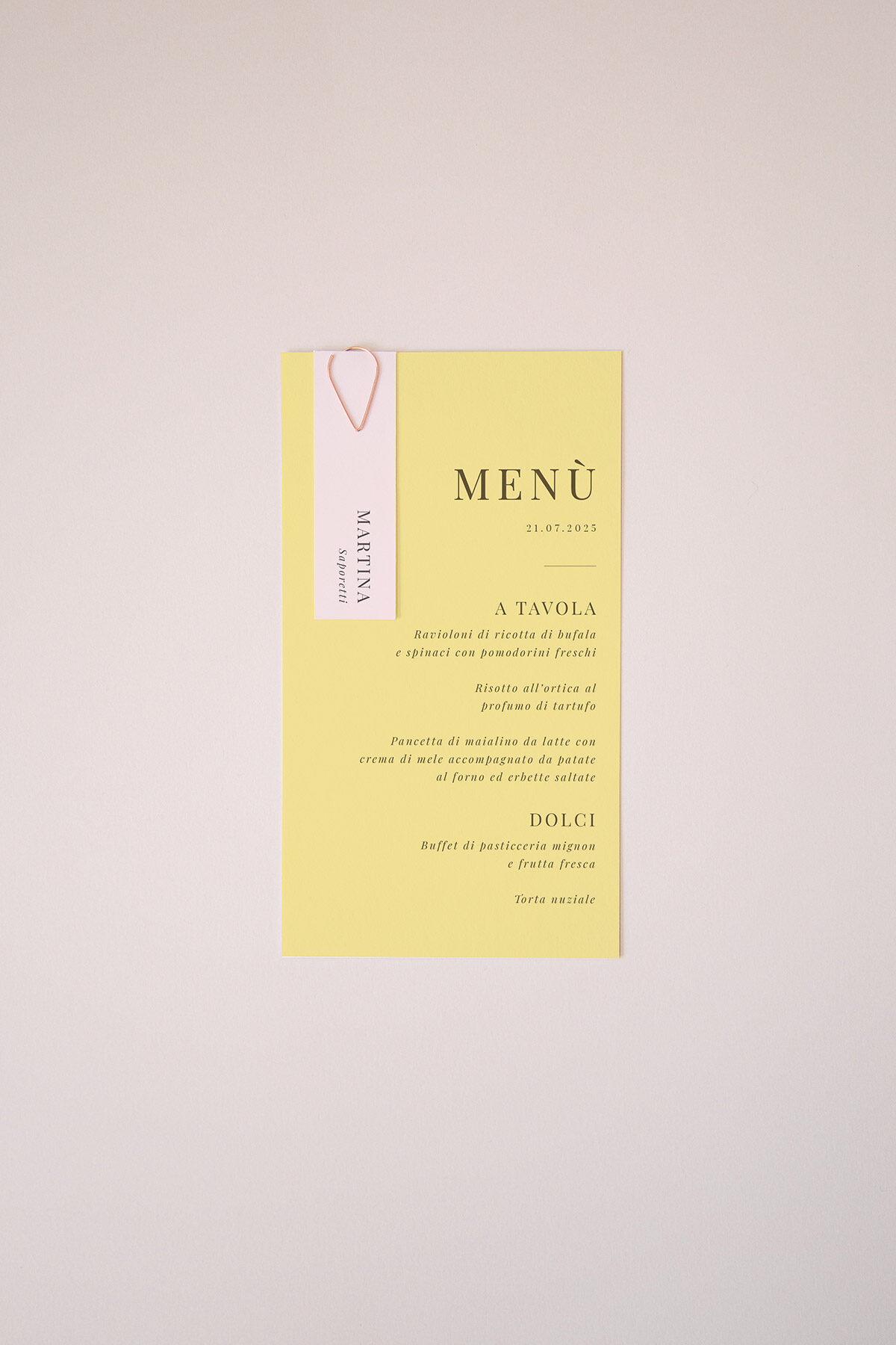 Menu con Segnaposto Geometrico