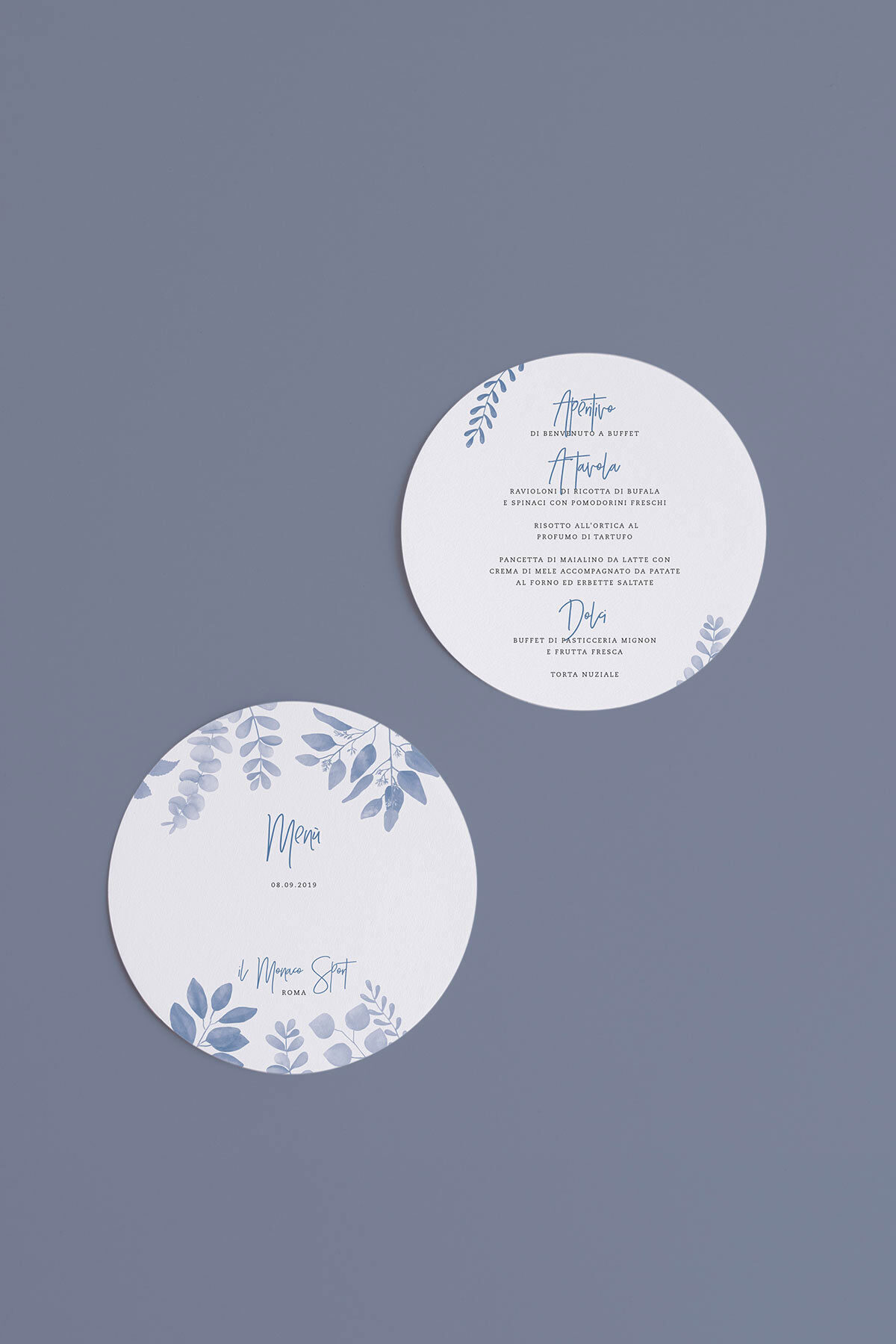 Menu Tondo Rametti Blu