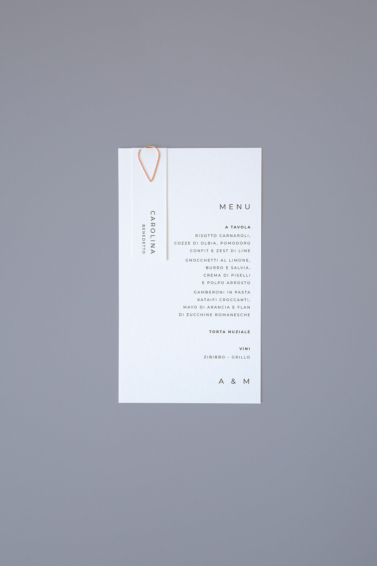 Menu con Segnaposto Minimal