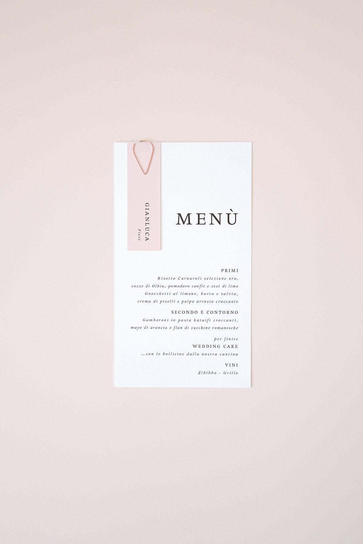 Menu con Segnaposto Nuances