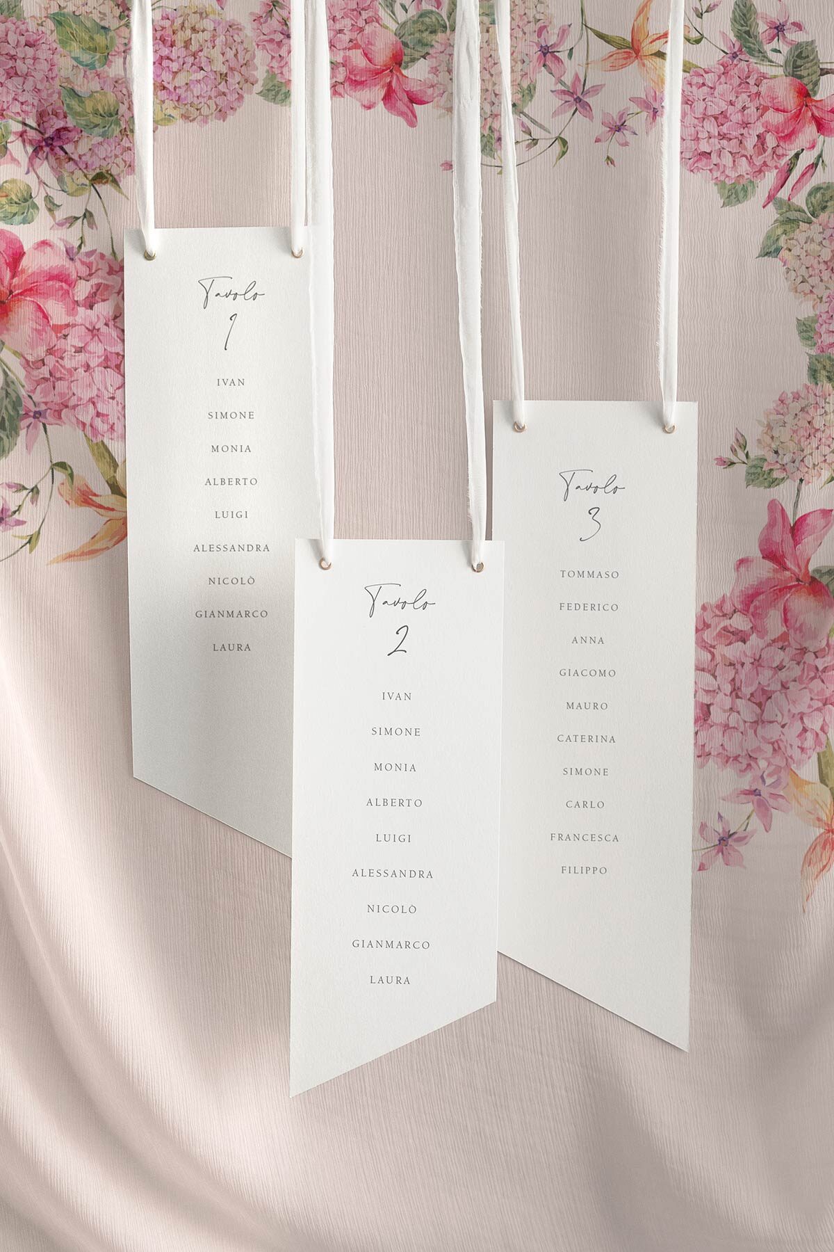 Tableau Matrimonio Layered Ortensie Classiche