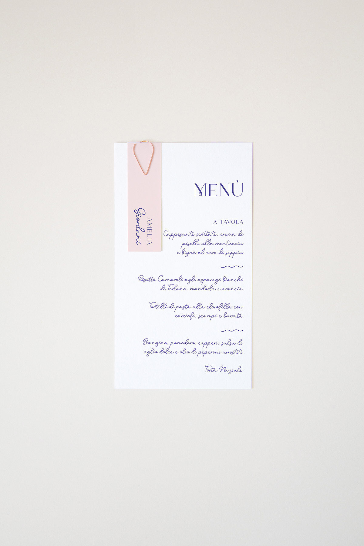 Menu con Segnaposto Petite