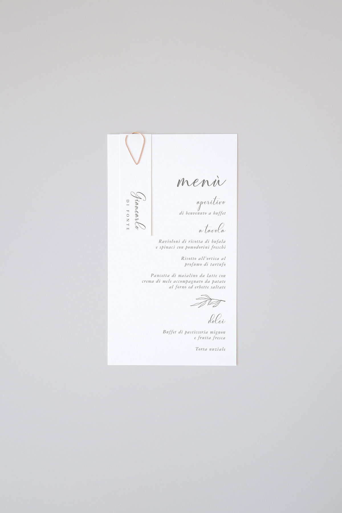 Menu con Segnaposto Plexiglass