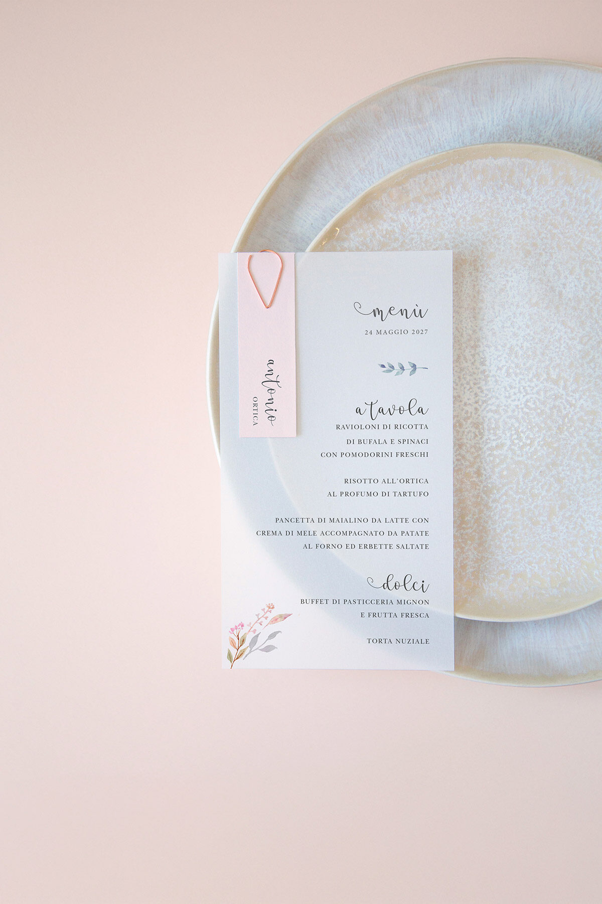 Menu Segnaposto Vellum Bloom