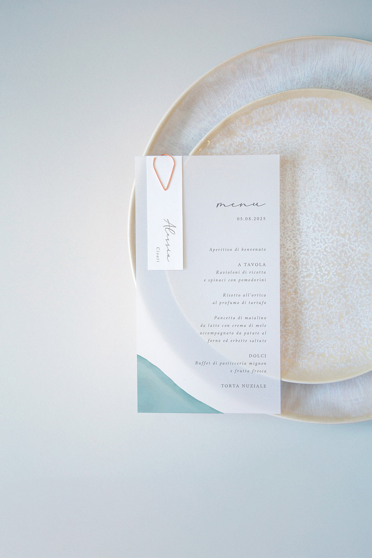 Menu Segnaposto Vellum Brush