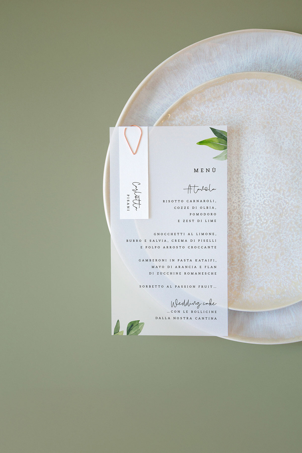 Menu Segnaposto Vellum Bucolica