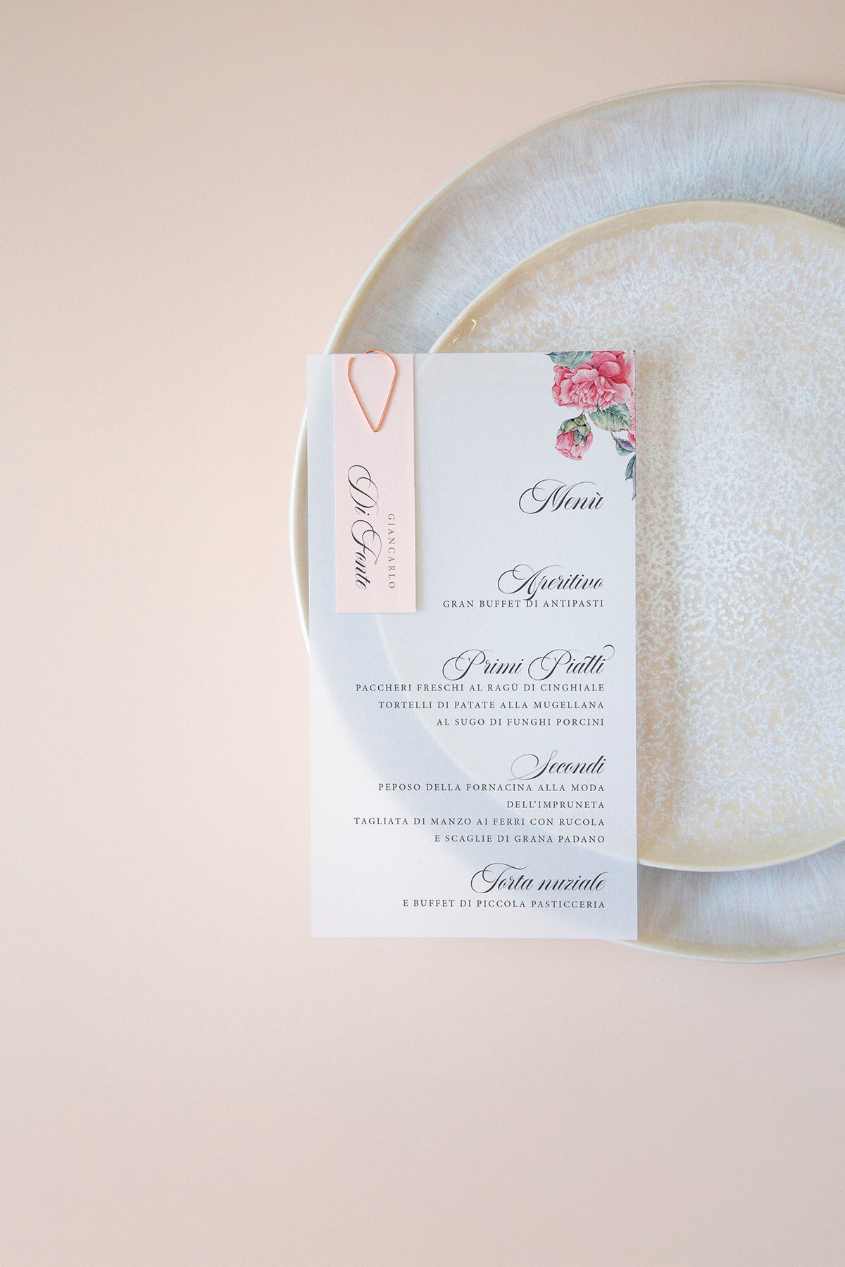 Menu Segnaposto Vellum Camelie