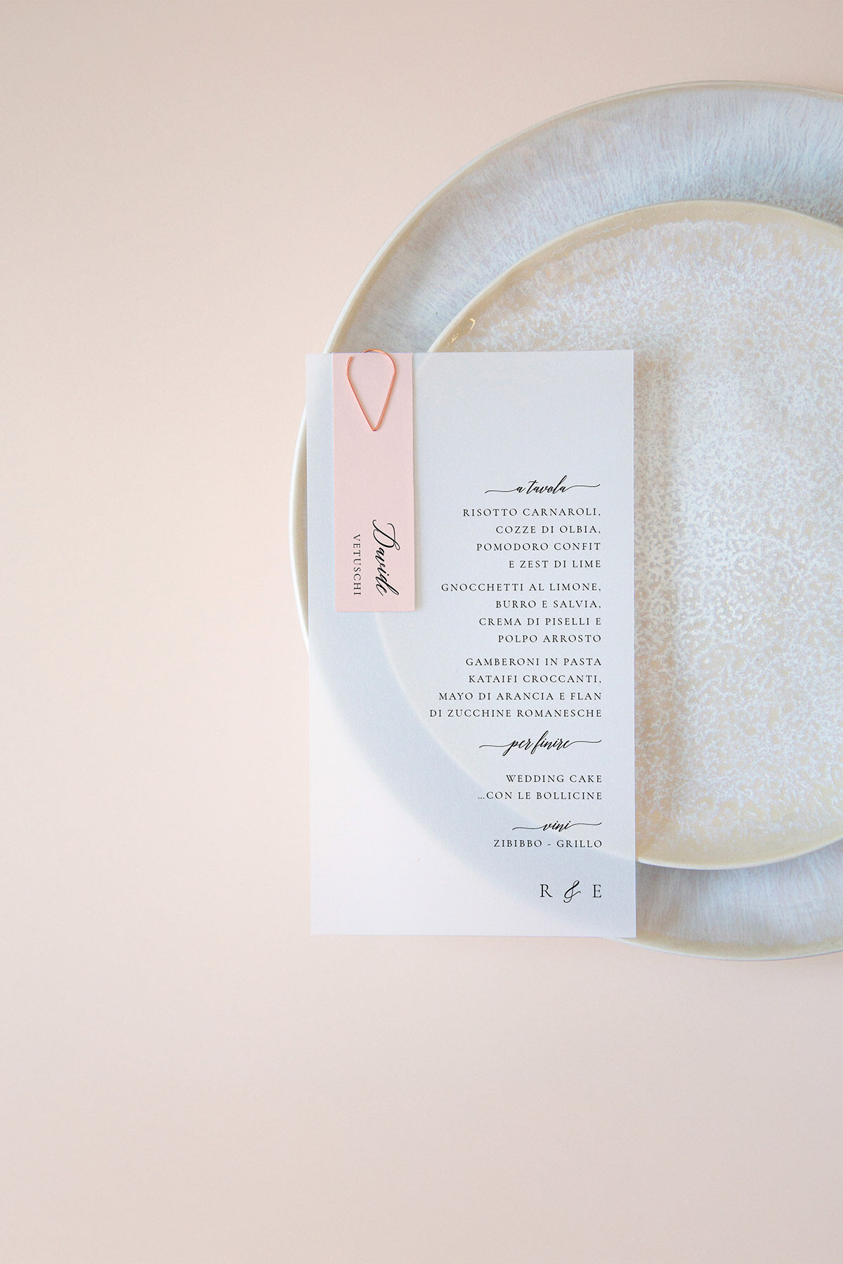 Menu Segnaposto Vellum Chiara