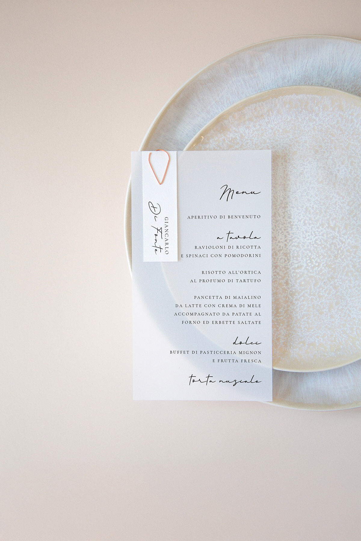 Menu Segnaposto Vellum Dear Diary