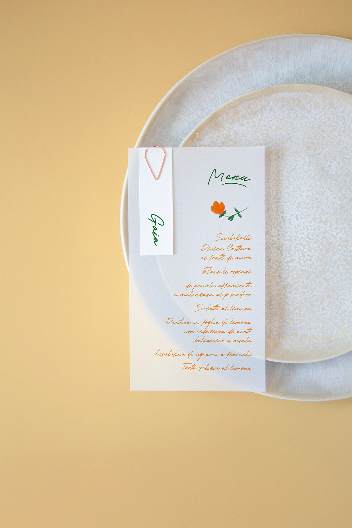 Menu Segnaposto Vellum Marilu