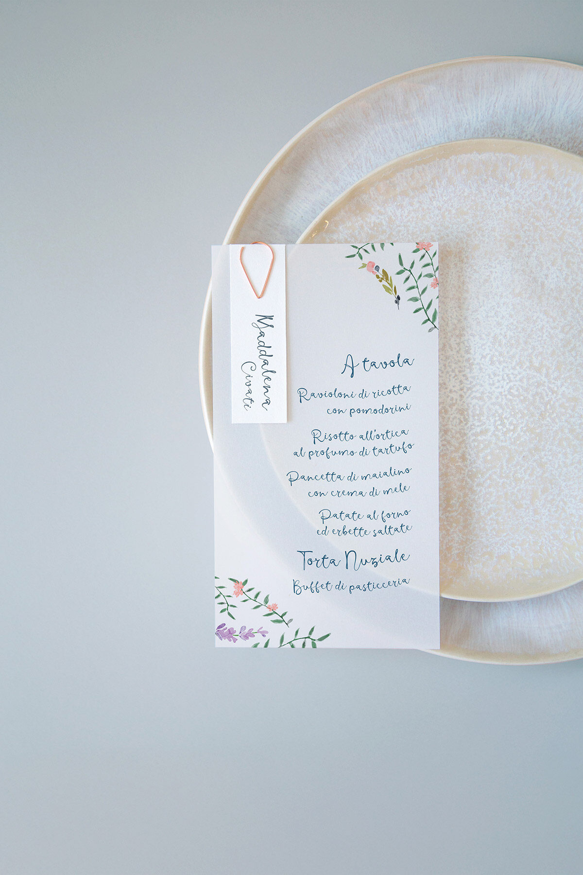 Menu Segnaposto Vellum Mirabel