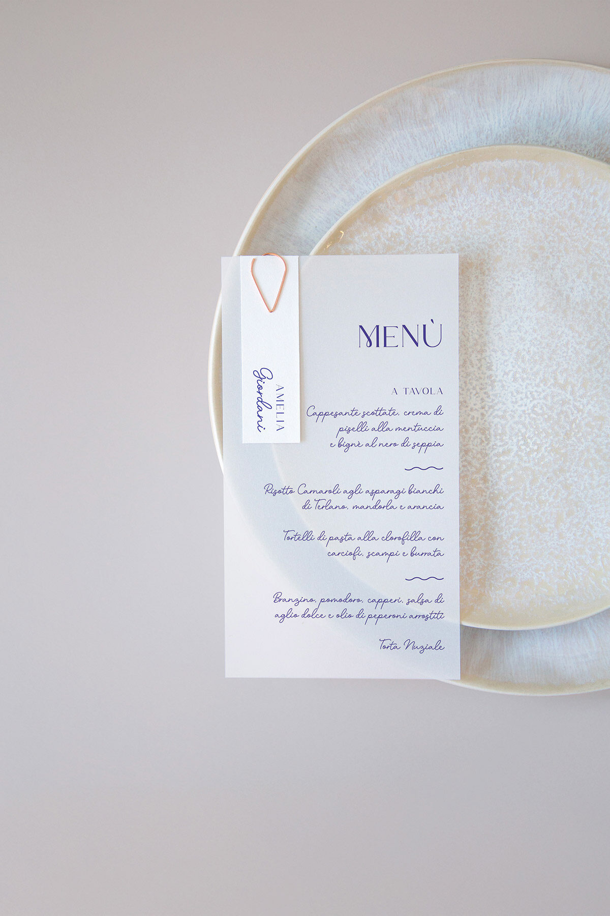 Menu Segnaposto Vellum Petite