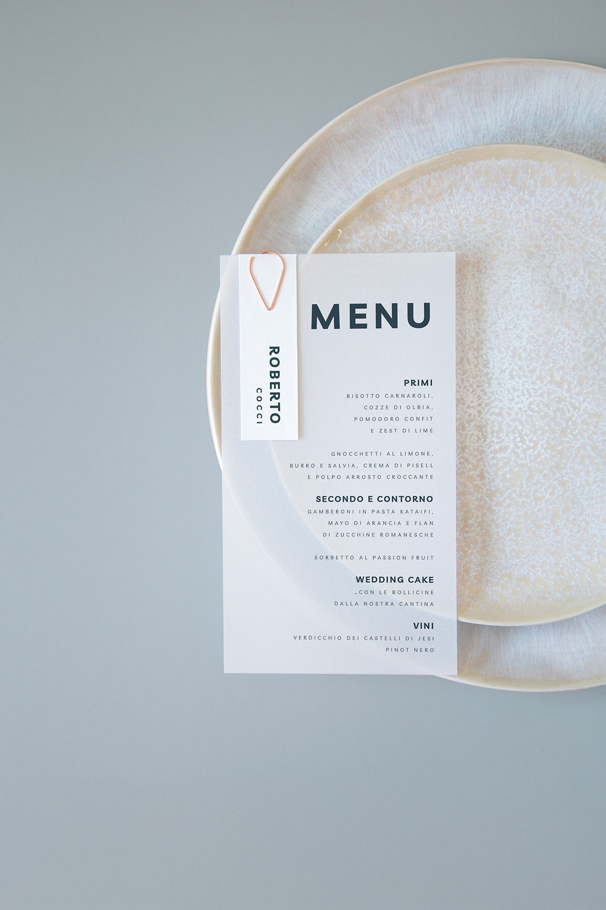 Menu Segnaposto Vellum Stylo