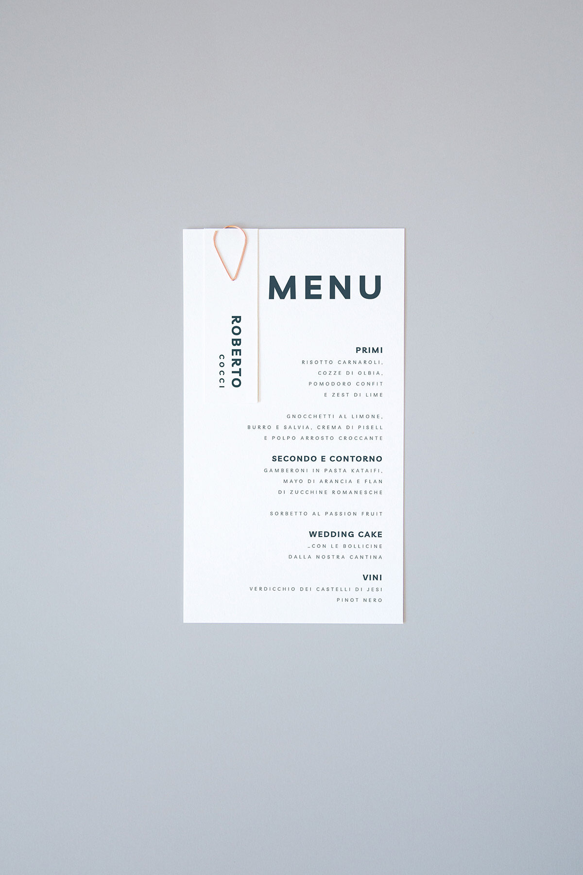 Menu con Segnaposto Stylo